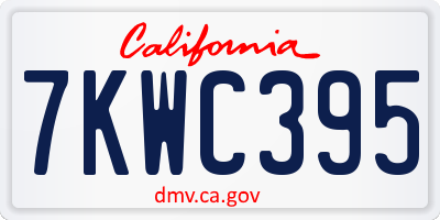 CA license plate 7KWC395