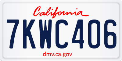 CA license plate 7KWC406