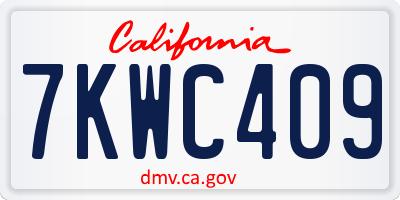 CA license plate 7KWC409