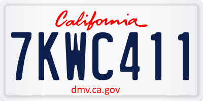 CA license plate 7KWC411
