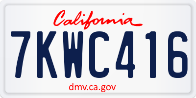 CA license plate 7KWC416