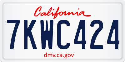 CA license plate 7KWC424