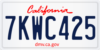 CA license plate 7KWC425