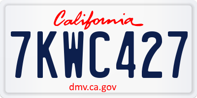 CA license plate 7KWC427