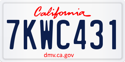 CA license plate 7KWC431