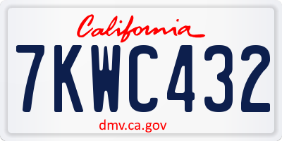 CA license plate 7KWC432