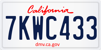 CA license plate 7KWC433