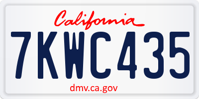 CA license plate 7KWC435