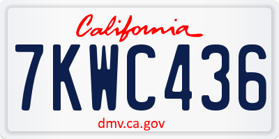 CA license plate 7KWC436