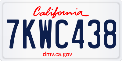 CA license plate 7KWC438