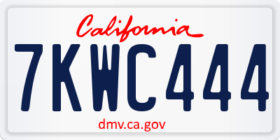 CA license plate 7KWC444
