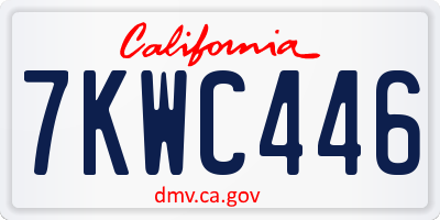 CA license plate 7KWC446