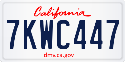 CA license plate 7KWC447
