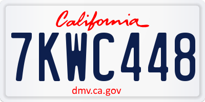 CA license plate 7KWC448