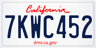 CA license plate 7KWC452