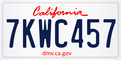CA license plate 7KWC457