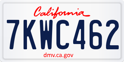 CA license plate 7KWC462