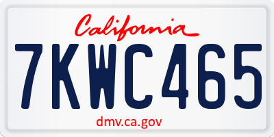 CA license plate 7KWC465