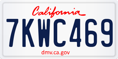 CA license plate 7KWC469