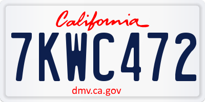 CA license plate 7KWC472