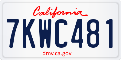 CA license plate 7KWC481