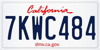 CA license plate 7KWC484