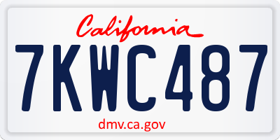 CA license plate 7KWC487
