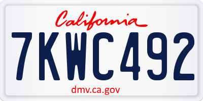 CA license plate 7KWC492