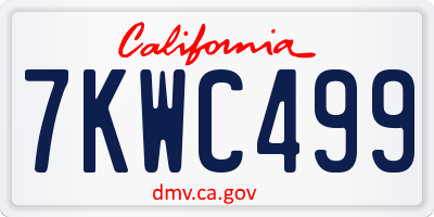 CA license plate 7KWC499