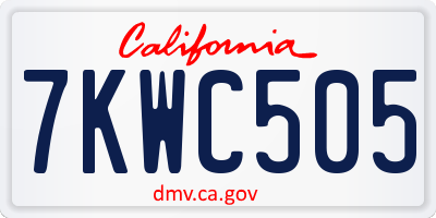 CA license plate 7KWC505