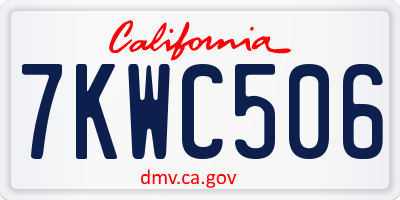 CA license plate 7KWC506