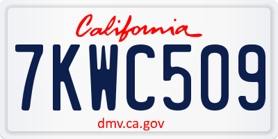CA license plate 7KWC509