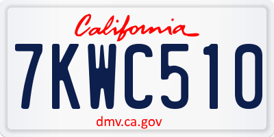 CA license plate 7KWC510