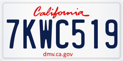 CA license plate 7KWC519