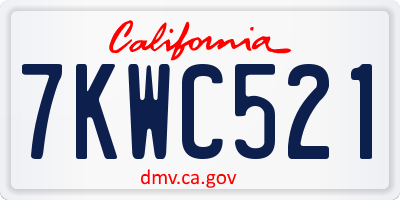CA license plate 7KWC521