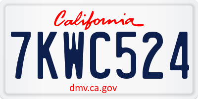 CA license plate 7KWC524