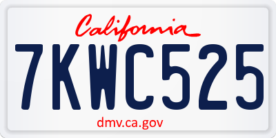 CA license plate 7KWC525