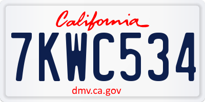 CA license plate 7KWC534