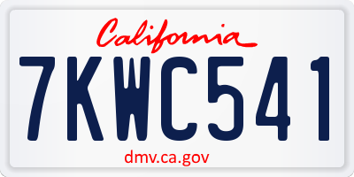 CA license plate 7KWC541