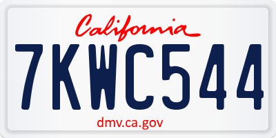 CA license plate 7KWC544