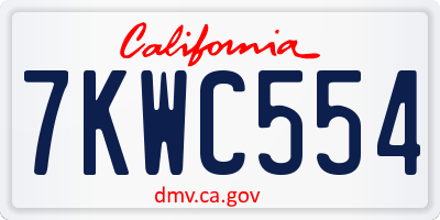 CA license plate 7KWC554