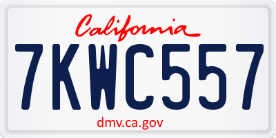 CA license plate 7KWC557