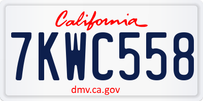 CA license plate 7KWC558