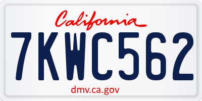 CA license plate 7KWC562