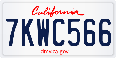 CA license plate 7KWC566