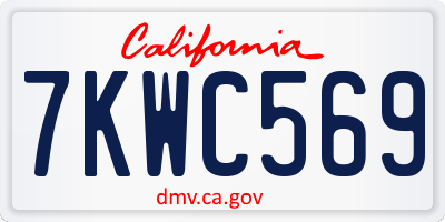 CA license plate 7KWC569