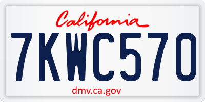CA license plate 7KWC570