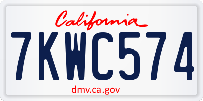 CA license plate 7KWC574