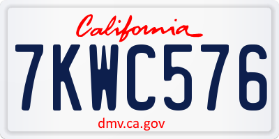 CA license plate 7KWC576