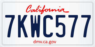 CA license plate 7KWC577